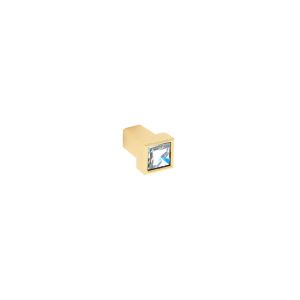 Pomo para muebles en zamac y cristal diám 13 x 21mm dorado lote de 6