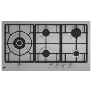 Placa de cocina a gas - beko - himl 95225 sxe - 5 fuegos - acero inoxidable