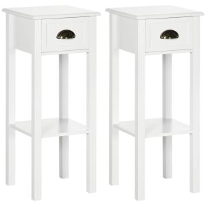 Mesas auxiliare 30x30x75 cm mdf color blanco Homcom