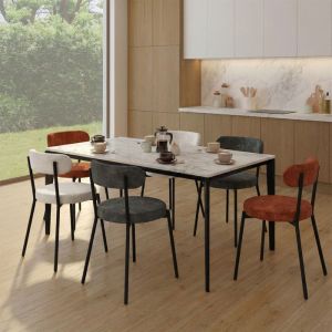 Sillas miki chenilla multicolor - lote de 6 - 45x46x77 cm