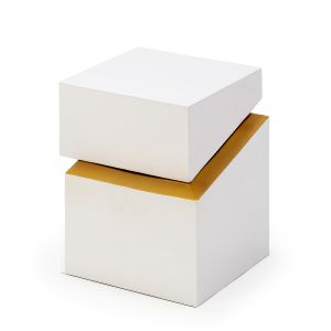 Mesa auxiliar 40x42x43 metal blanco, dorado