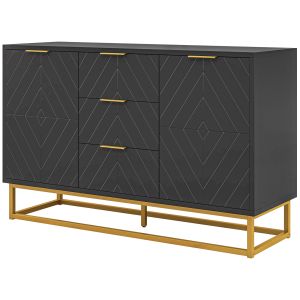 Aparador en madera negra 120x40x76 cm