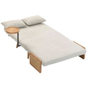 Sofá cama 2 plaza 131x78x82 cm chenilla color beige Homcom