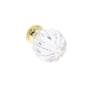 Pomo para muebles en zamac y cristal, 45 mm de diam