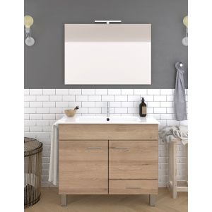 Mueble de baño samos, lavabo y espejo 50x40cm estepa