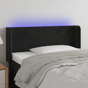 Cabecero con LED de terciopelo negro 103x16x78/88 cm eso7333