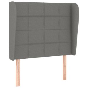vidaXL cabecero con orejas de tela gris oscuro 83x23x118/128 cm