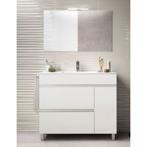 Mueble de baño caprera, lavabo y espejo 50x40cm blanco