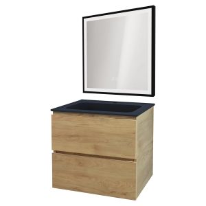 Mueble de baño trendy - 60 cm - madera - 2 cajones - espejo selena