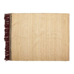 Alfombra 240x300 yute natural, rojo, negro