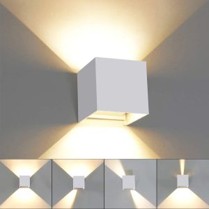 Aplique de pared interior y exterior impermeable regulable 6 w 3000 k