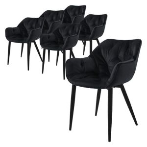 6x sillas de comedor negra tapizado funda terciopelo gruesa ergonómicos