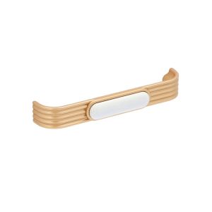 Tirador muebles en zamac y porcel 89 dist entre ejes 128mm latón lote 25
