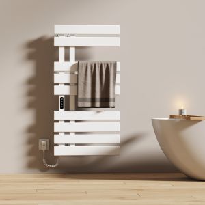 Emke toallero 100x50cm blanco brillante 350 w con termostato y temporizador