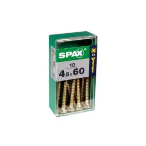 Caja 10 unid. Tornillo madera cabeza plana yellox 4,5x50mm