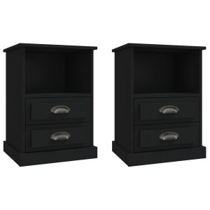 Casa lúmina - set  de 2 mesita de noche negro madeira  43 x 36 x 60 cm