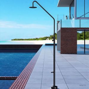 Imex - ducha piscina exterior acero s.316 negro serie dakota
