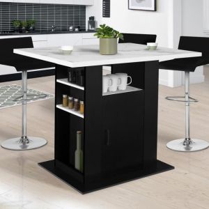 Isla central de cocina - negro mármol - 110 cm