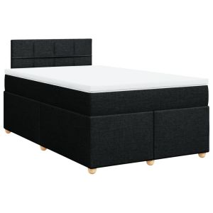 vidaXL cama box spring con colchón tela negro 120x190 cm