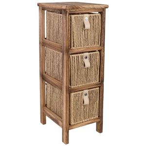 Cajonera de madera marrón 22x26x61 cm