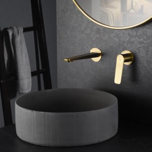 Imex - grifo monomando lavabo empotrado oro serie nápoles