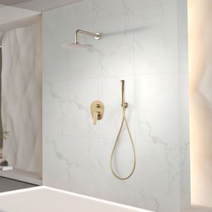 Imex - columna ducha empotrada con grifo oro serie delos
