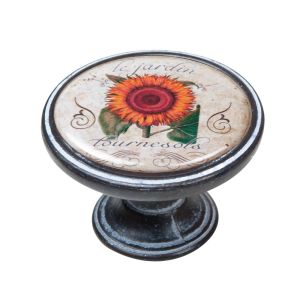 Tirador 37mm flor de óxido decapado naranja 1, lote de 12