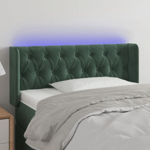 Cabecero con LED de terciopelo verde oscuro 93x16x78/88 cm eso5100
