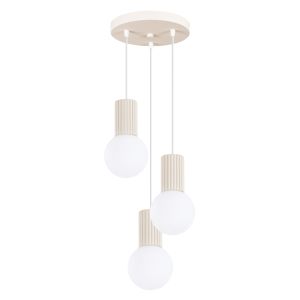 Lámpara coLGante halo 3 beige aluminio/vidrio 25x125x25cm