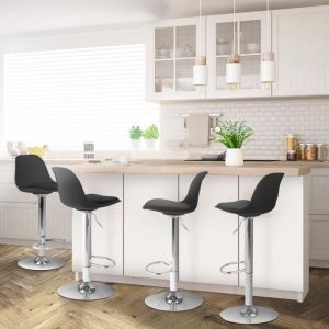 Taburetes de bar ajustables - lote de 4 - negro