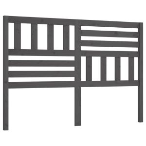 vidaXL cabecero de cama madera maciza de pino gris 141x4x100 cm