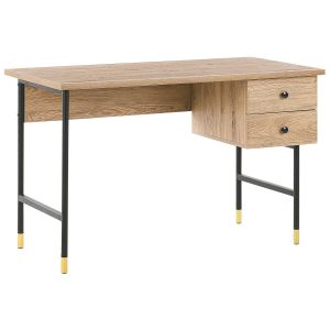 Escritorio abilen 120 cm 60 cm con cajones marrón claro