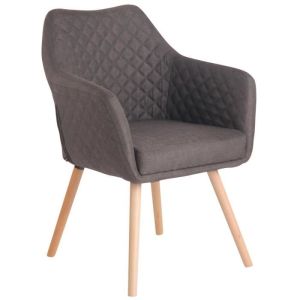 Silla comedor acolchada - tela gris oscuro - 1u