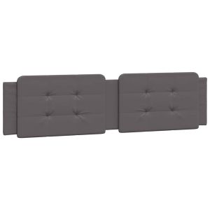 vidaXL cabecero de cama acolchado cuero sintético gris 200 cm