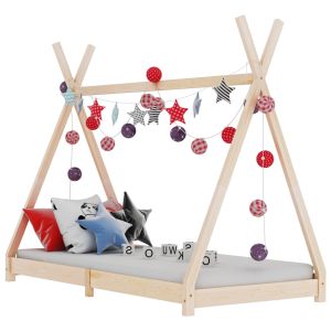 Cama infantil 80x160 cm de madera maciza de pino