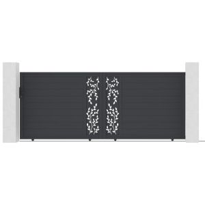 Puerta corredera folya de 4 m, altura 160 cm + puerta peatonal folya de 1 m