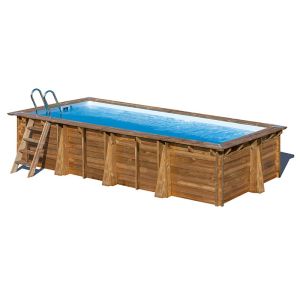 Piscina gre rectangular de madera papaya 5.20 mts x 3.2