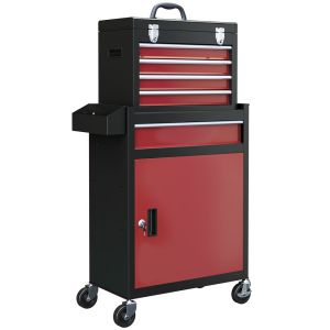 Carro de herramienta 60x28x102 cm acero bicolor Homcom