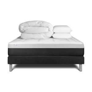 Pack cama completa - colchón 140x200cm + somier con láminas (kit) + 2 almoh
