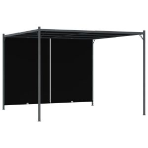vidaXL pérgola de jardín con tejado retráctil gris antracita 3x3 m
