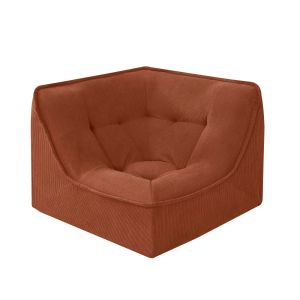 Oviala - sillón esquinero de tela 90 x 90 x 70 cm color terracota