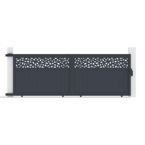 Puerta ajustable dolomite ruivo 3 m h140 aluminio gris