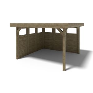 Pérgola de jardín 4.04x4.04 m con paneles - impregnada - alt135