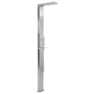 vidaXL ducha de exterior de acero inoxidable cuadrada