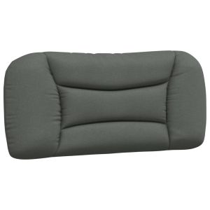 vidaXL cabecero de cama acolchado tela gris oscuro 80 cm