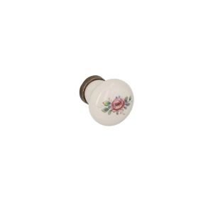 Pomo para muebles en zamac y porcelana 28 mm de diam