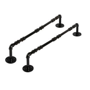 Soporte de balda rei 1526 | 140x85x930 mm | negro mate | 2 uds.
