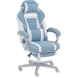 Silla gaming 63x63x123 cm pu color azul Homcom, oficina - sillas de oficina