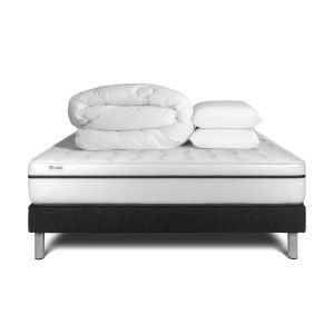 Pack cama completa - colchón 140x200cm + somier con láminas (kit) + 2 almoh