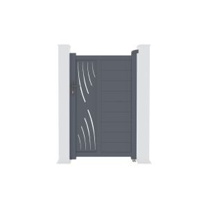 Puerta peatonal veleta 100x160 cm aluminio gris + 2 postes elda